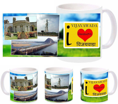

Snapgalaxy I Love Vijayawada Ceramic Mug(320 ml), Multicolor