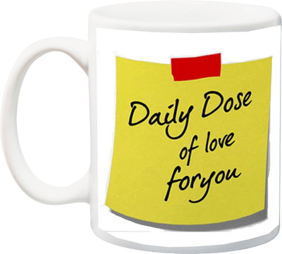 

ME&YOU Gift for Daily Dose of love for you yollow printed Ceramic Mug(325 ml), Multicolor
