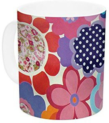 

Kess InHouse InHouse Louise Machado Patchwork Flowers Ceramic Coffee, 11 oz, Multicolor Ceramic Mug(60 ml)