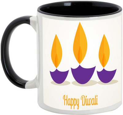 

AllUPrints Diwali Gifts - Happy Deepawali To Every Friend Ceramic Mug(325 ml), Black