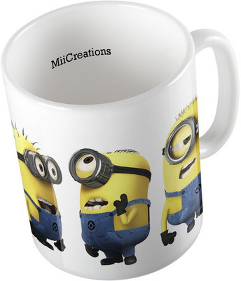 

MiiCreations Printed ,Minions Ceramic Mug(325 ml), Multicolor