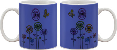 

Artifa Flowers And Butterfly Porcelain, Ceramic Mug(350 ml), Multicolor