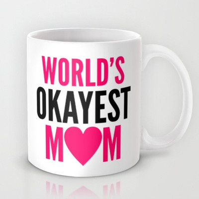 

Astrode Worlds Okayest Mom Heart Ceramic Mug(325 ml), Multicolor