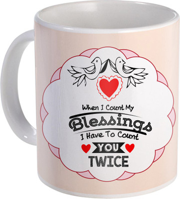 

SKY TRENDS Can't Help Falling in Love mug Best Gift for Valentine's Day, Her, Girlfriend,boy friend,husband, Wife,Birthday, Anniversary,Christmas or Any Holidays Design 021 Ceramic Mug(320 ml), Blue;white