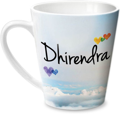 

Hot Muggs Simply Love You Dhirendra Conical Ceramic Mug(350 ml)