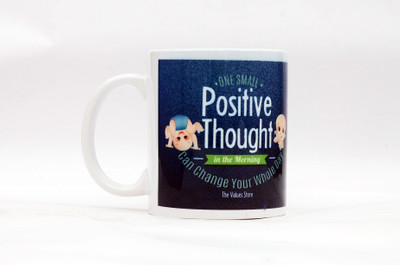 The Values Store Positive Thought Ceramic Mug(350 ml), Blue
