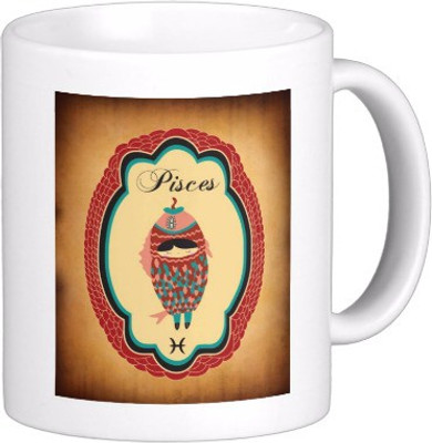 

Exoctic Silver Zodiac Signs Pisces Ceramic Mug(300 ml), Multicolor