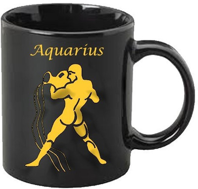 Smileonline Zodiac Coffee - Gold - Aquarius Ceramic Mug available at flipkart for Rs.385