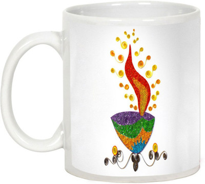 

AllUPrints Gifts For Deepawali - Fulfill Your Dearest Dreams On Diwali Ceramic Mug(325 ml), White
