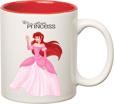 

HuppmeGift Princess Inner Red Ceramic Mug(350 ml), Red;white