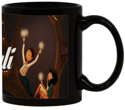 

Lolprint 74 Diwali Gift Black Ceramic Mug(325 ml)