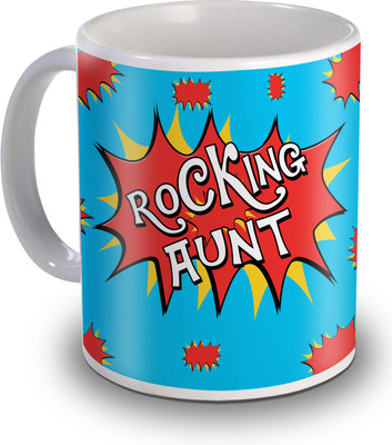 

SKY TRENDS Rocking Aunt Gifts For Birthday Ceramic Mug(350 ml), White