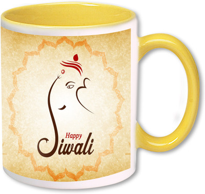 

Heyworlds happy diwali gifts 81 Ceramic Mug(325 ml), Multicolor