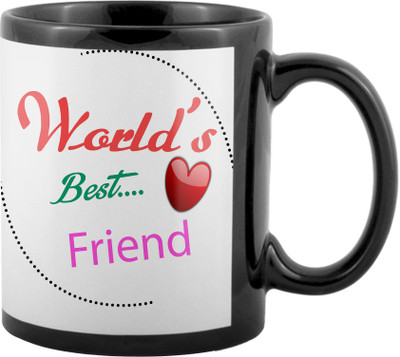 

SKY TRENDS World's Best Gifts For Valentine Girlfriend Boyfriend Friend Husband Wife Anniversary & Birthday Design Code 029 Ceramic Mug(325 ml), Black