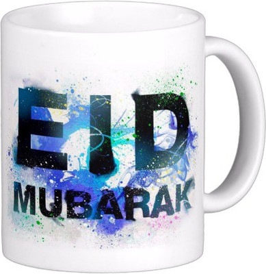 

Exoctic Silver Eid Mubarak AB019 Ceramic Mug(300 ml), Multicolor