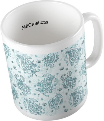 

MiiCreations Printed Floral Paisley Pattern Ceramic Mug(325 ml), Multicolor