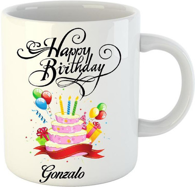 

HuppmeGift Happy Birthday Gonzalo White (350 ml) Ceramic Mug(350 ml)