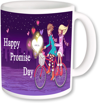 

PhotogiftsIndia Happy Promise Day Love Ceramic Mug(325 ml), Multicolor
