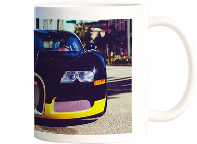 

Rangeele Inkers Black Awesome Bugati Ceramic Mug(300 ml), Multicolor