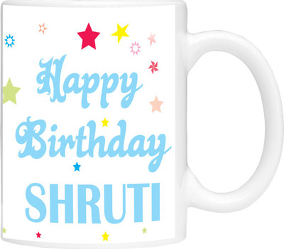 

Simbright shruti birthday blue Ceramic Mug(325 ml), White