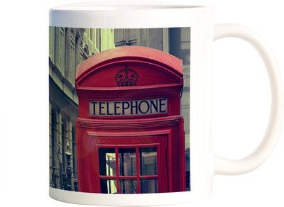 

Rangeele Inkers London Vintage Telephone Ceramic Mug(300 ml), Multicolor