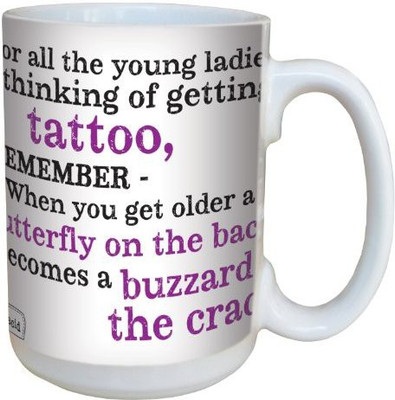 

Tree-Free Greetings Greetings lm43772 Hilarious Aunty Acid Buzzard Crack Tattoo by The Backland Studio Ceramic, 15-Ounce Ceramic Mug(60 ml), Multicolor