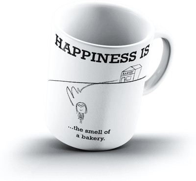 

Ucard Happiness Is1474 Bone China, Ceramic, Porcelain Mug(325 ml)