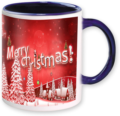 

Heyworlds merry christmas gifts 06 Ceramic Mug(325 ml), Blue