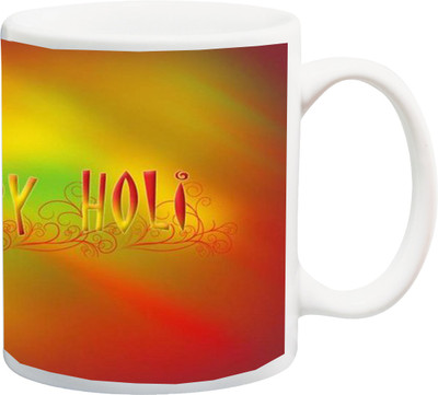 

ME&YOU Gift for Holi;Happy Holee colorfu HD printed Ceramic Mug(325 ml), Multicolor
