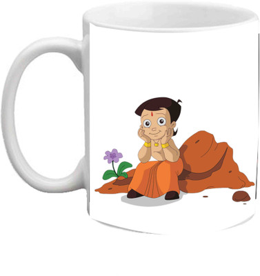 Raj Laxmi Chota Bhim White Ceramic Mug(350 ml)