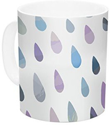 

Kess InHouse InHouse Daisy Beatrice Opal Drops-Mist Purple White Ceramic Coffee, 11 oz, Multicolor Ceramic Mug(60 ml)