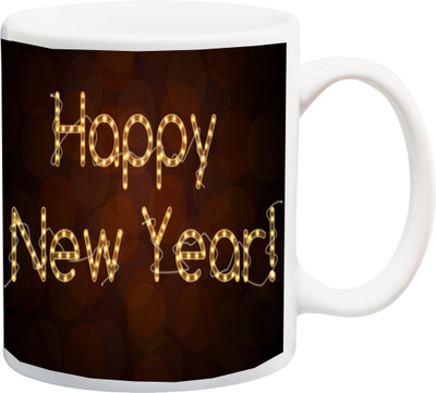 

ME&YOU Unique Gifts;Happy New Year Printed Ceramic Mug(350 ml), Multicolor