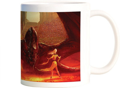 

Rangeele Inkers Game Of Thrones Khaleed Dragon Ceramic Mug(300 ml), Multicolor
