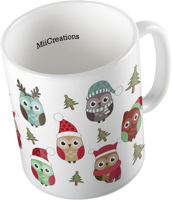 

MiiCreations Printed Merry Christmas Decor Ceramic Mug(325 ml), Multicolor