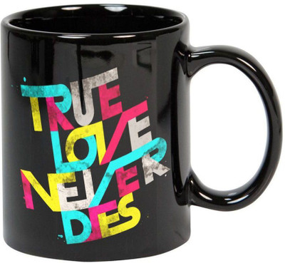 

Prithish True Love Never Dies Black Ceramic Mug(330 ml), Multicolor