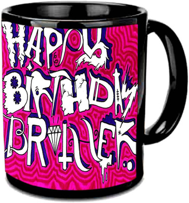 

Raj Laxmi diamond qoutes b'day black Ceramic Mug(350 ml)