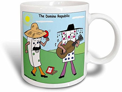 

3dRose The Domino Republic Ceramic, 11 oz, White Ceramic Mug(60 ml), Multicolor