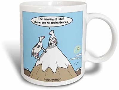 

3dRose Cow Guru Cow Incidents Ceramic, 11 oz, White Ceramic Mug(60 ml), Multicolor