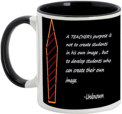 

AllUPrints A True Teacher Develops Students Ceramic Mug(325 ml), Black