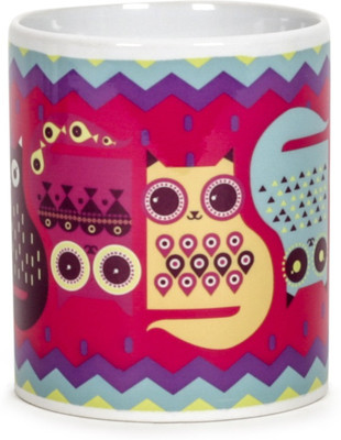 

Chumbak Kitty Cat Ceramic Mug(300 ml), Multicolor