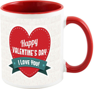 

AllUPrints A Gift Of Lifetime On Valentines Day Red Ceramic Mug(325 ml)