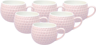 

Bharat BHGCP6 Bone China Mug(160 ml, Pack of 6), Pink