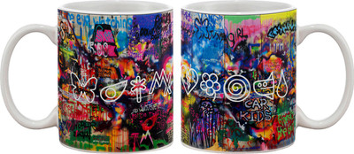 

Artifa Graffiti Porcelain, Ceramic Mug(350 ml), Multicolor
