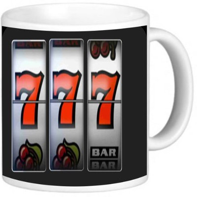 

Rikki Knight LLC Knight Photo Quality Ceramic Coffee, 11 oz, Slot Machine Lucky Seven Ceramic Mug(60 ml), Multicolor