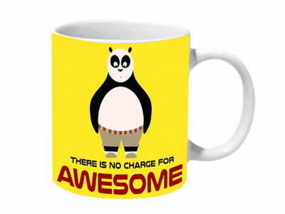 

Mooch Wale Kung Fu Panda There Is No Charge For Awesome Ceramic Mug(325 ml), Multicolor