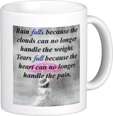 

Exoctic Silver Monsoon Rain : Quotes X011 Ceramic Mug(300 ml), Multicolor