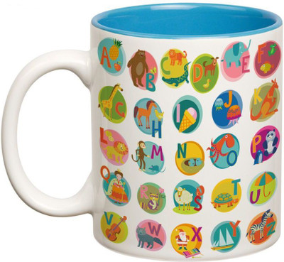 

Prithish Alphabets With Illustrations Double Color Ceramic Mug(330 ml), Multicolor
