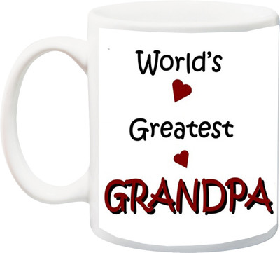 

ME&YOU Gift for Grandparents On Anniversary/Special Occasion;World's Best with Little Heart Printed Ceramic Mug(325 ml), Multicolor