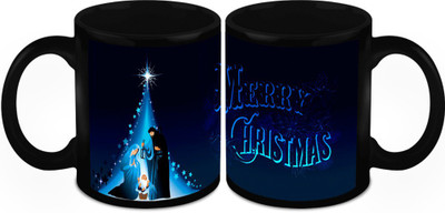 

Homesogood Christmas Portray Ceramic Mug(325 ml, Pack of 2)