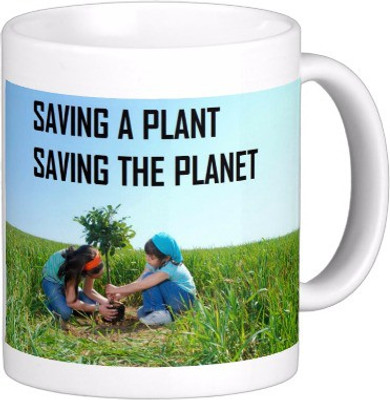 

Exoctic Silver Save The Earth E036 Ceramic Mug(300 ml), Multicolor